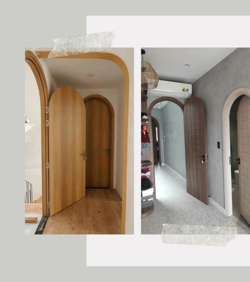 Mẫu cửa nhựa giả gỗ kiểu vòm