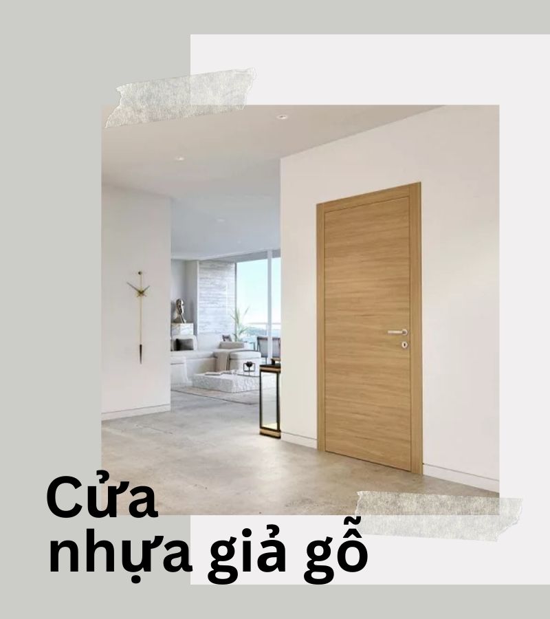 Mẫu cửa nhựa giả gỗ nguyên tấm mở quay