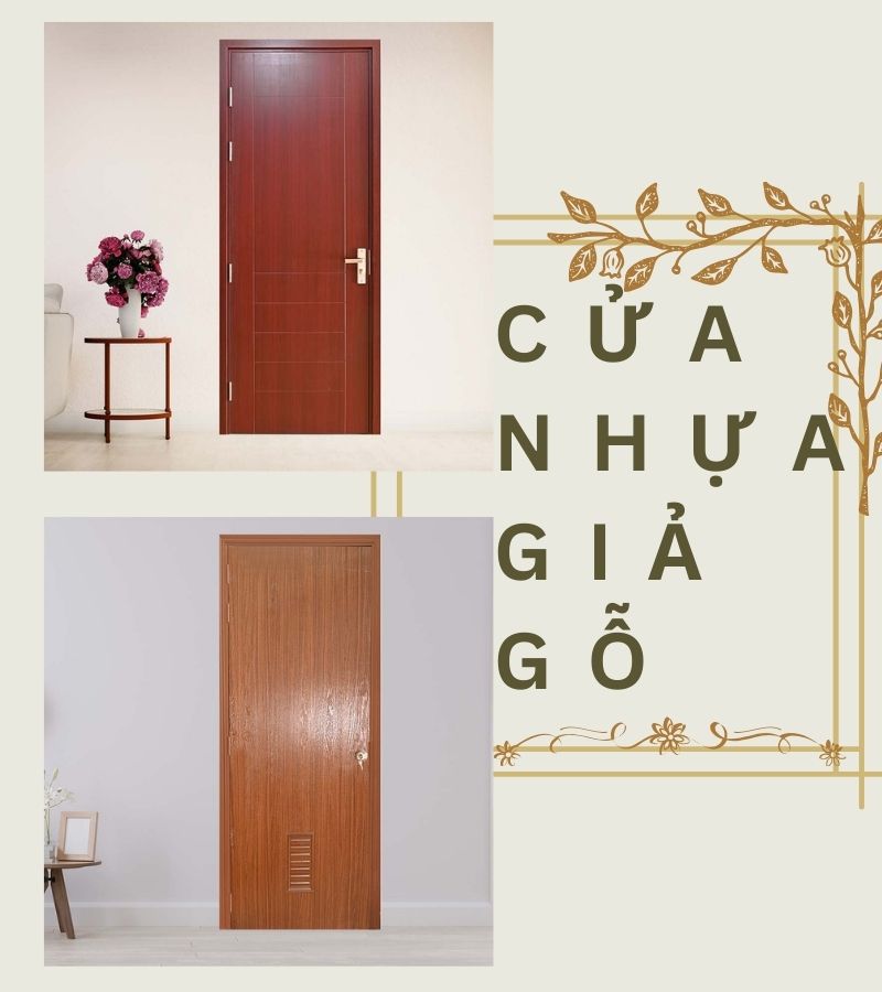 Mẫu cửa nhựa giả gỗ trơn phẳng màu gỗ