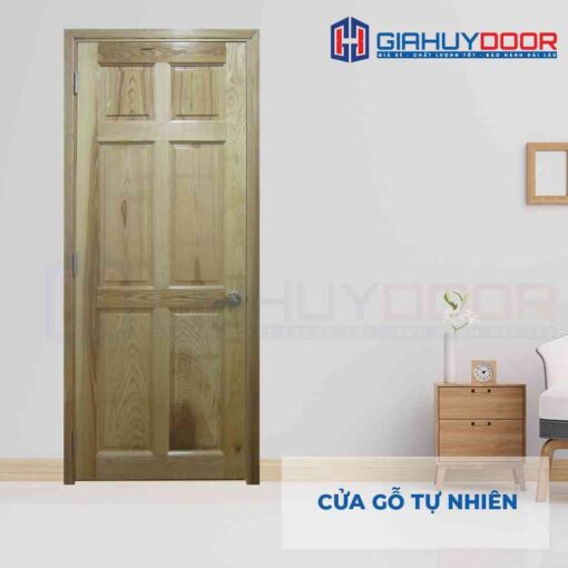 Mẫu cửa gỗ phòng ngủ 6A sồi tại GIAHUYDOOR có thiết kế Panel cổ điển từ chất liệu gỗ sồi tự nhiên mang tông màu dịu nhẹ