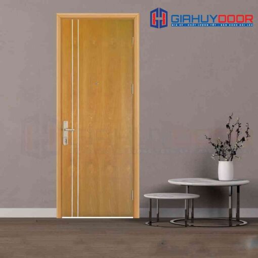 Mẫu cửa phòng ngủ gỗ sồi PVC Veneer P1R2 được thiết kế đơn giản và mang tính hiện đại, tính thẩm mỹ cao, giá thành rẻ