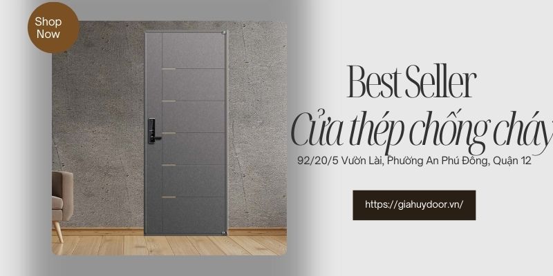 Mẫu cửa thép chống cháy 60 phút được sản xuất bởi Gia Huy Door